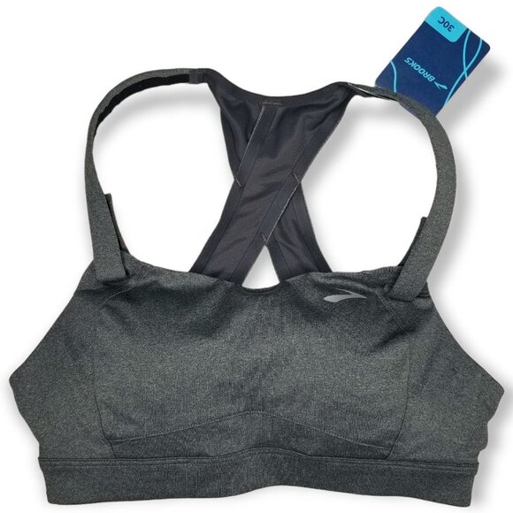 Brooks High Impact Juno Sports Bra Heather Asphalt Size 30C - Picture 2 of 11